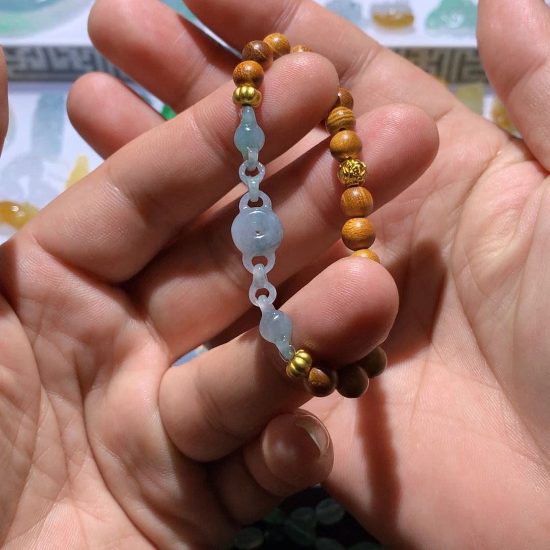 未镶嵌定制翡翠乌鸡链条手串