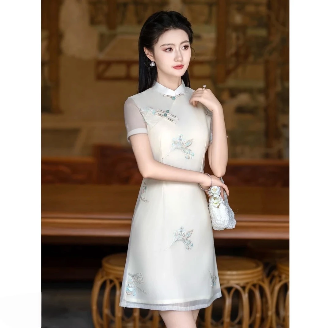 【2548 重磅绣花 A版旗袍裙】显瘦气质修身优雅复古中国风旗袍