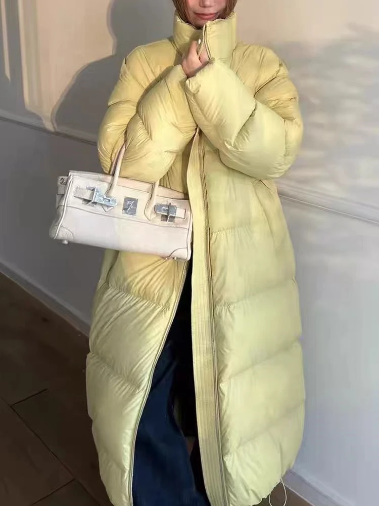 【济州岛】过膝长款立领羽绒服34369