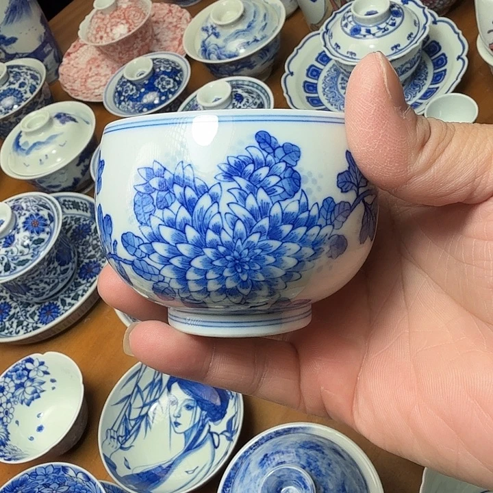 手绘团菊缠定杯福利款
