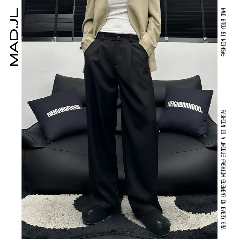 Mad25ss【西裤版王】立体打褶层次磨砂灰扣松弛百搭宽松老钱西裤男