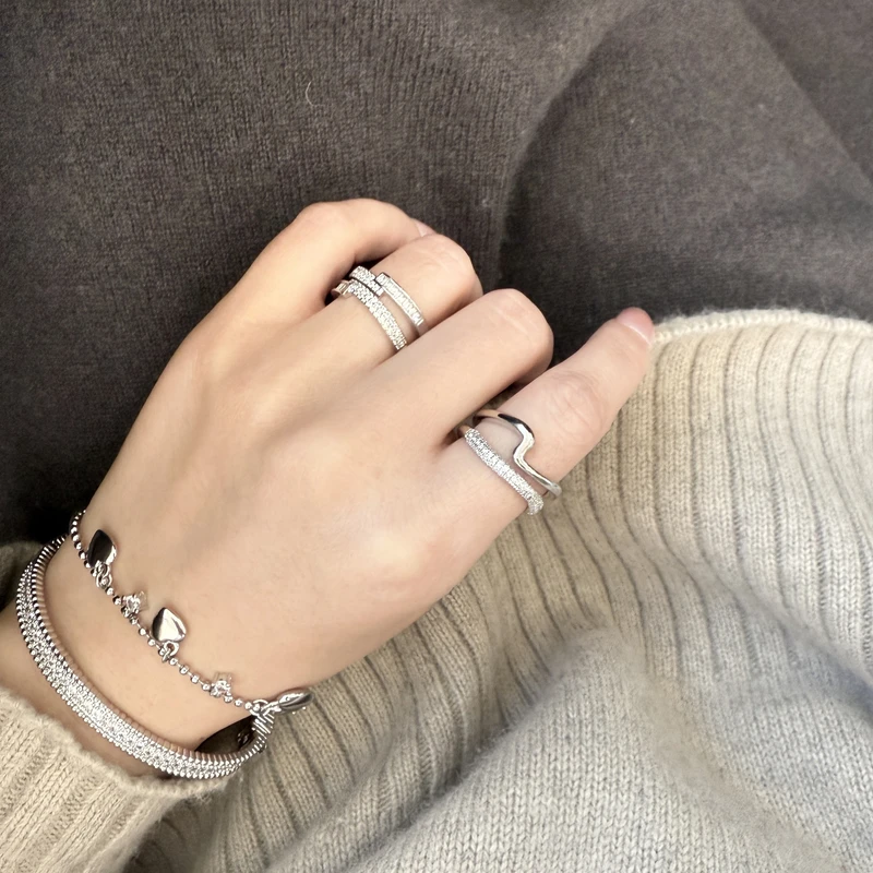 铜合金戒指 VIIGLOO 指尖精灵-灵动铜镀白金开口戒