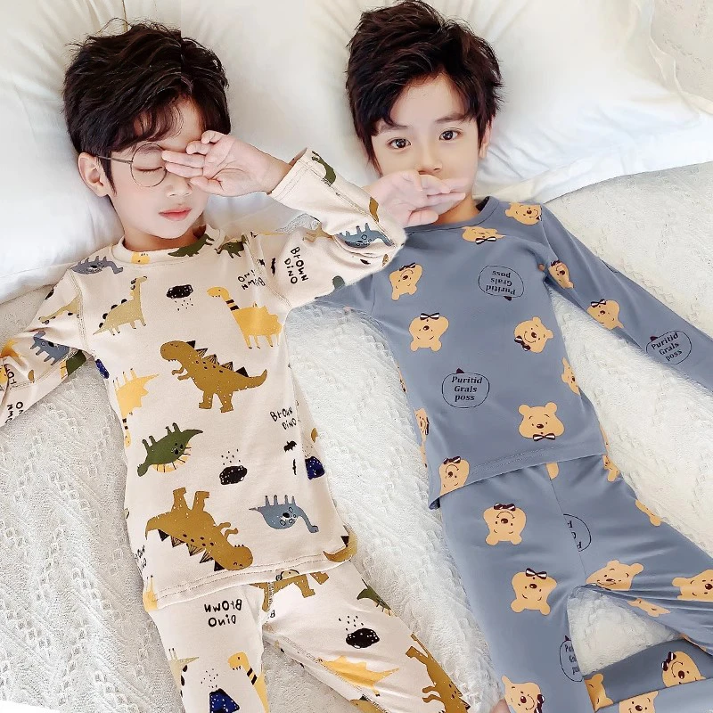 【A类纯棉】男童秋衣秋裤儿童保暖内衣套装中大童睡衣打底棉毛衫冬