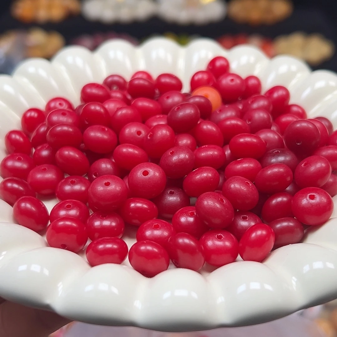 手串菩提根/象牙果微瑕卡11红色算盘150颗