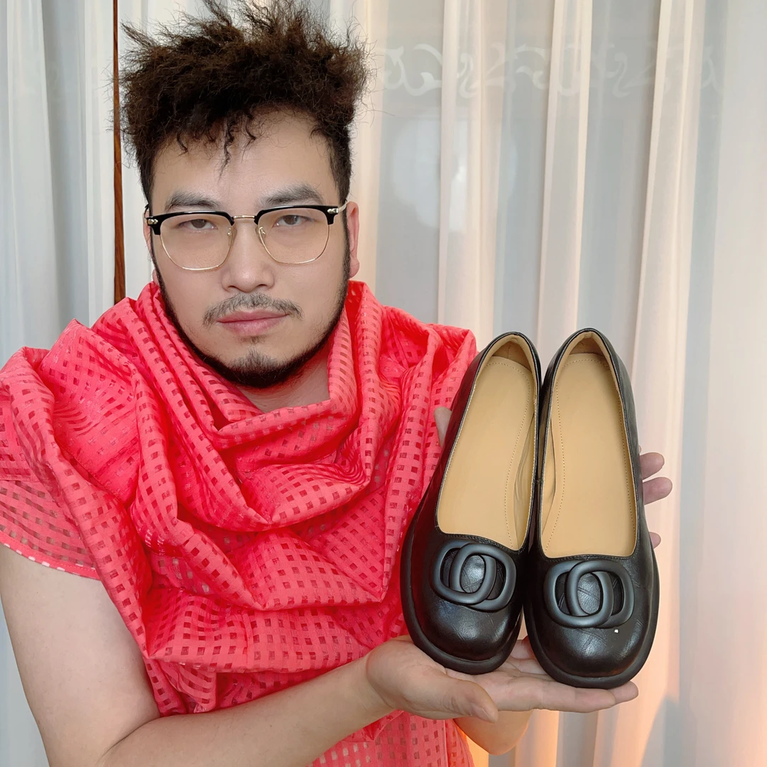 【艾琪】5cm 复古踩屎感厚底小皮鞋单鞋百搭通女真皮女士小皮鞋四季