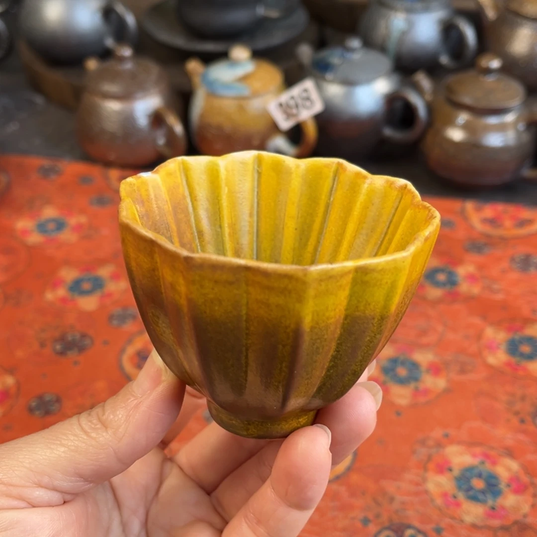柴烧茶器主人杯杯柴烧