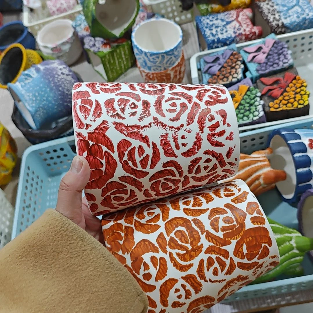 红陶吸水透气的白陶花盆凑满12发货