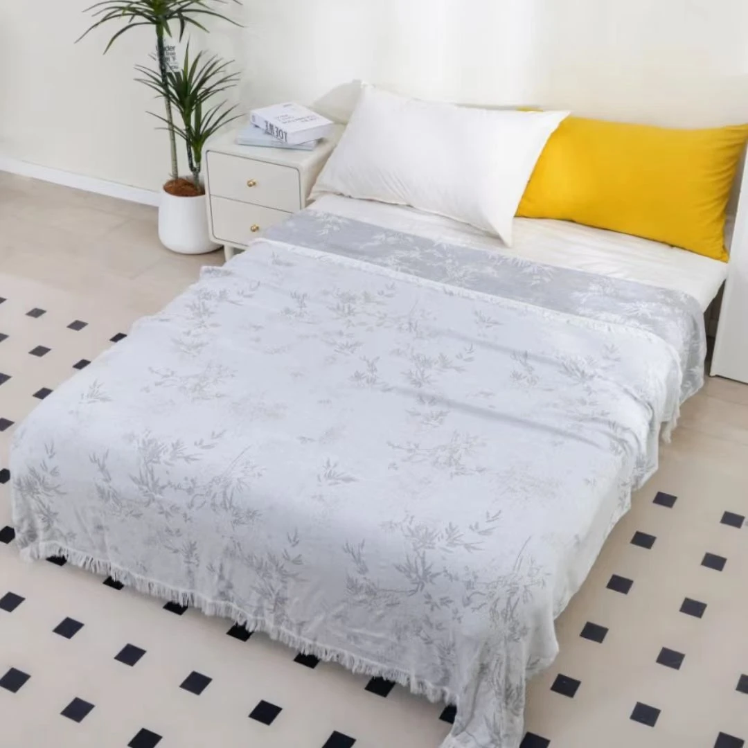 【灰色竹林梦】150*200cm轻奢中式风舒适亲肤冷感毯