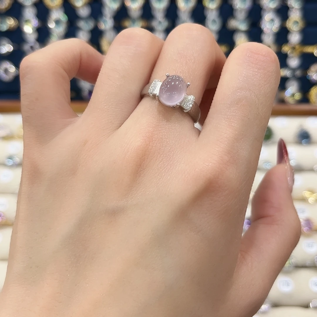 萤石女款银S925镶嵌戒指