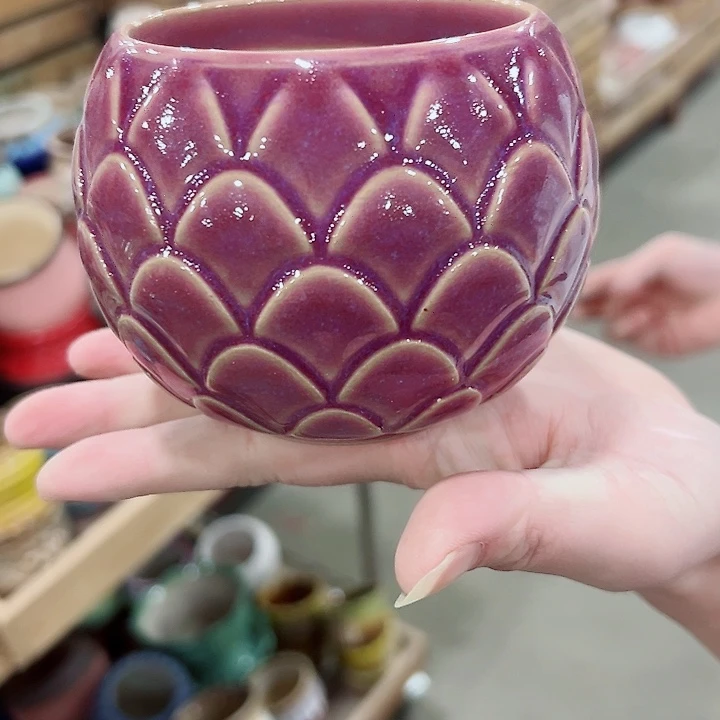 有孔.凑满10元发货多肉陶瓷花盆！