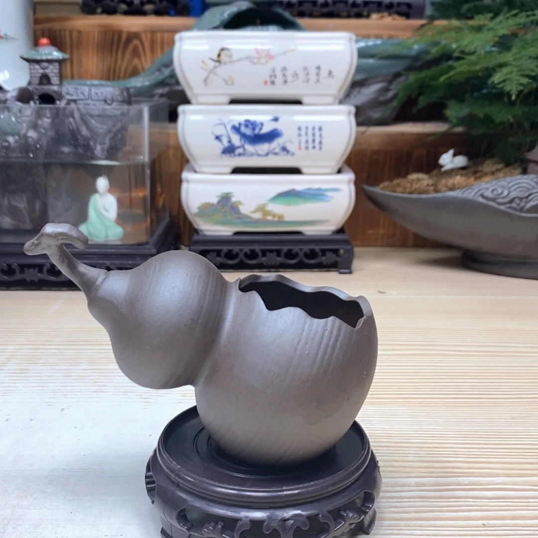 紫砂花盆陶瓷艺术花盆陶瓷