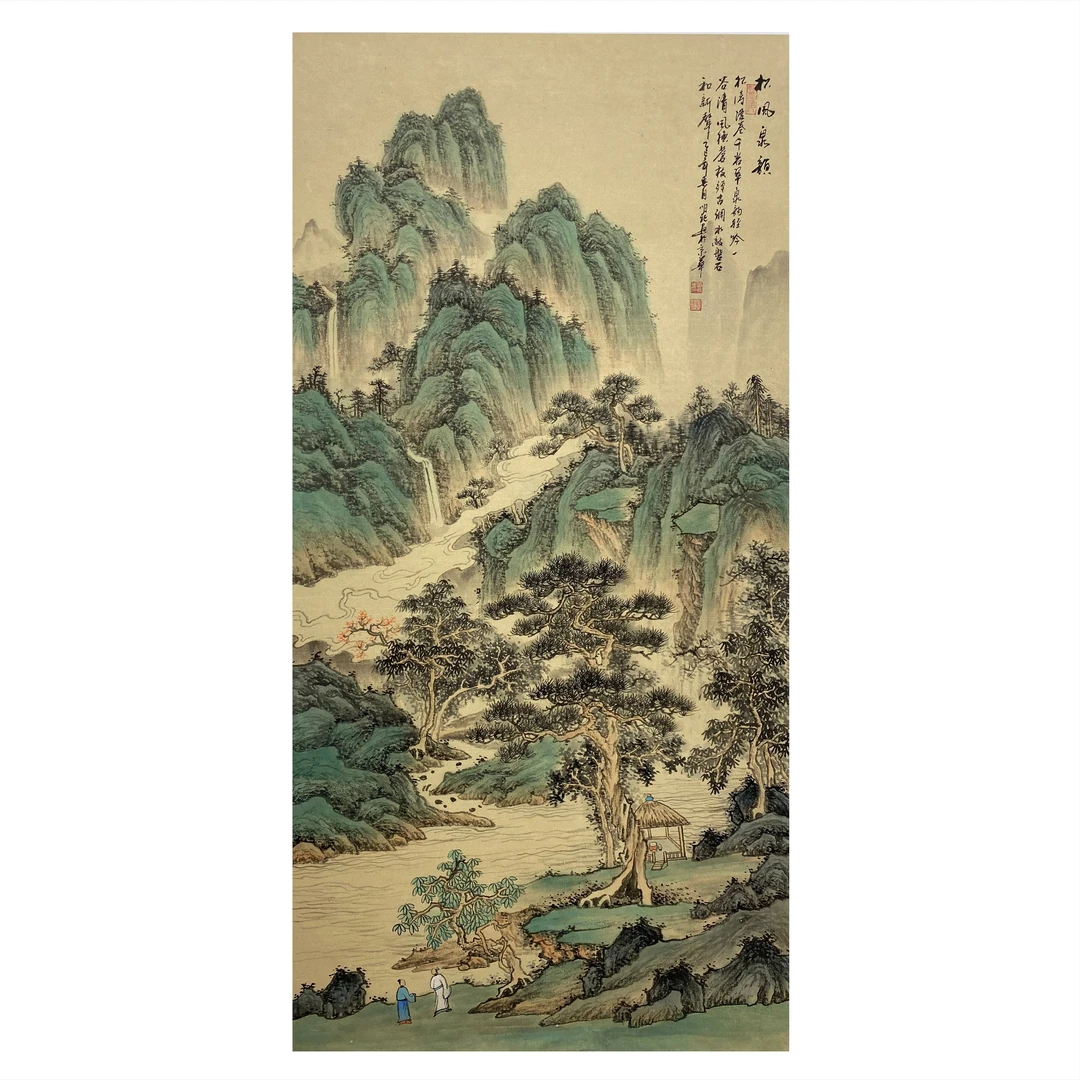 明锐140*70cm国画仿古山水画收藏悬挂