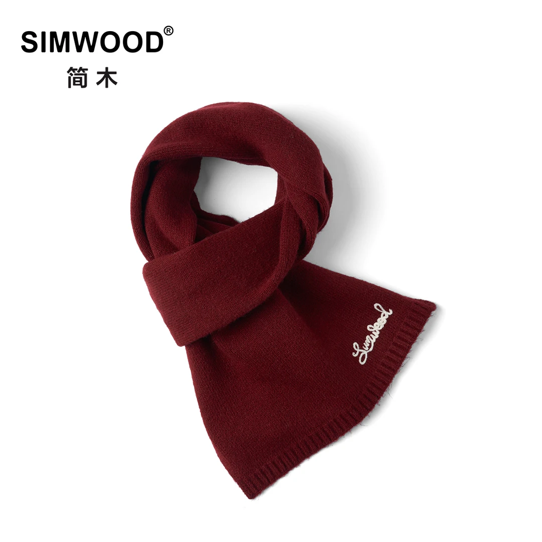 SIMWOOD/简木新年绵羊毛防静电混纺针织保暖防寒围巾SN120643B