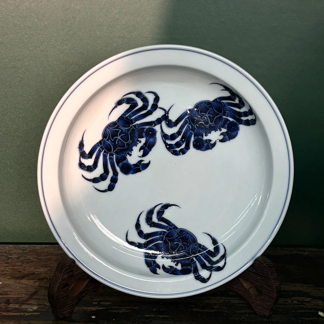 12.28a/M80A2/甫生雅集/青花螃蟹壶承