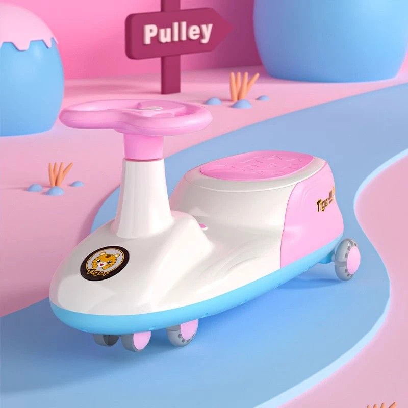 (勿拍)儿童扭扭车1-6岁防侧翻滑行车音乐灯光发光轮(颜色随机发)