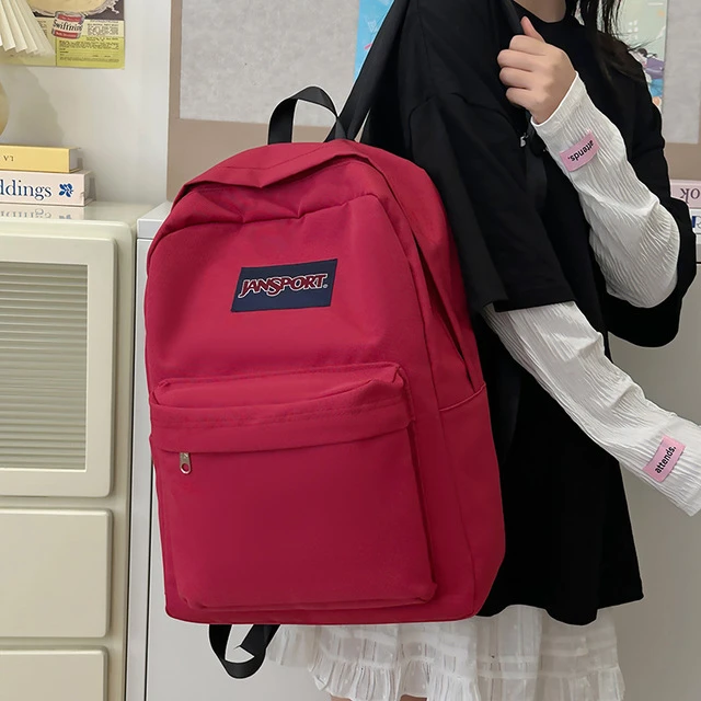 JS杰斯双肩包大容量书包背包电脑包男女学生简约色校园旅行防水