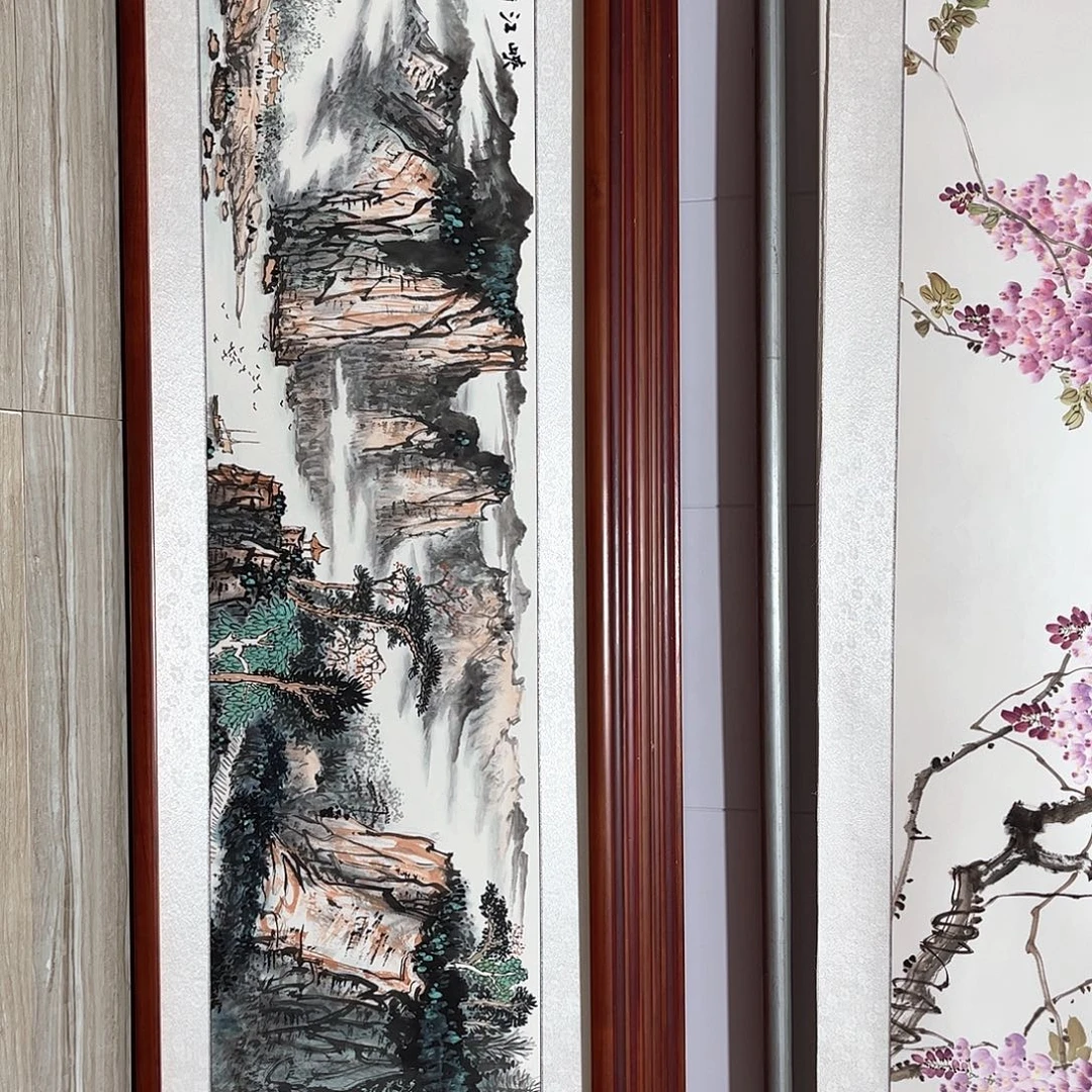 国画书画作品带框163×48