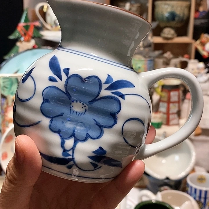 青花手绘公道杯奶壶