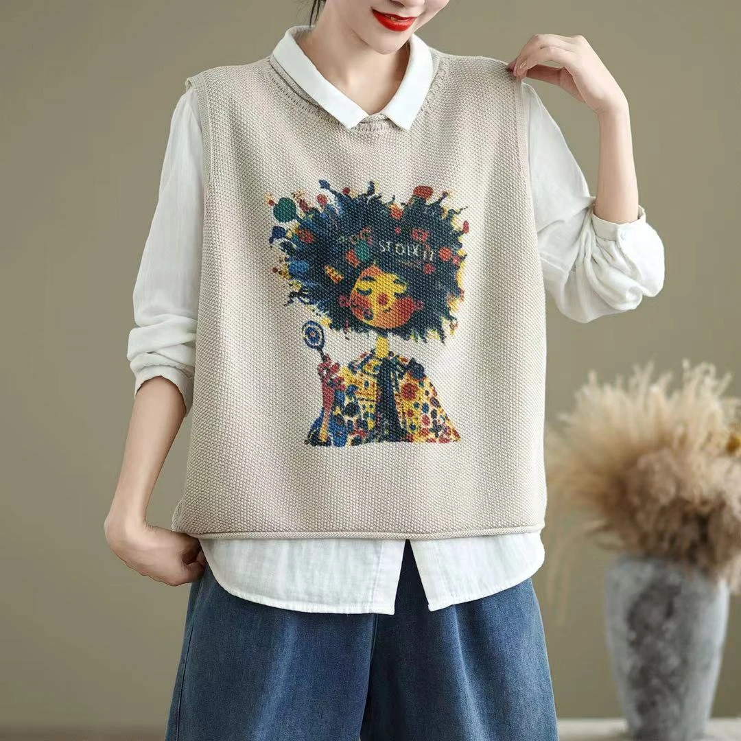 2025春季新款小女孩马甲背心百搭休闲简约复古针织背心坎肩女9837