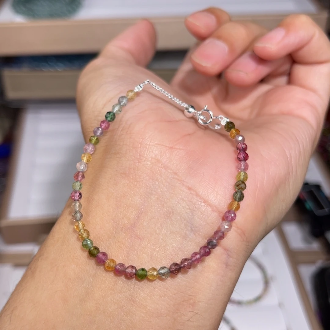 碧玺手链银S925镶嵌碧玺031