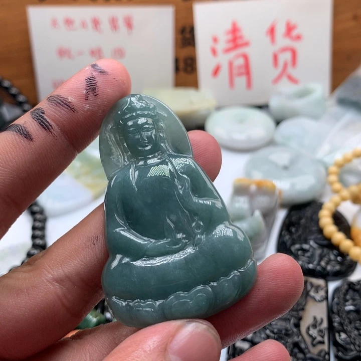 翡翠未镶嵌颈饰保真天然a货翡翠