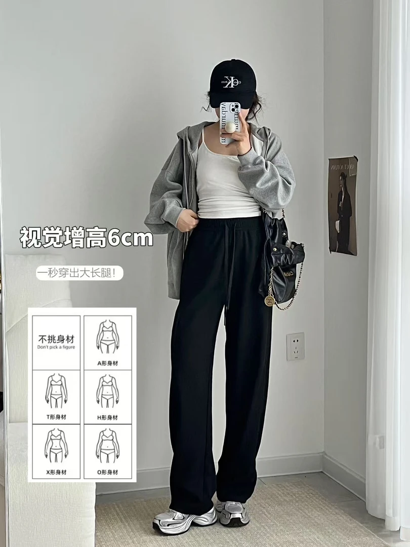 【娜姐家】9908新款时尚显瘦慵懒弯刀羊绒裤