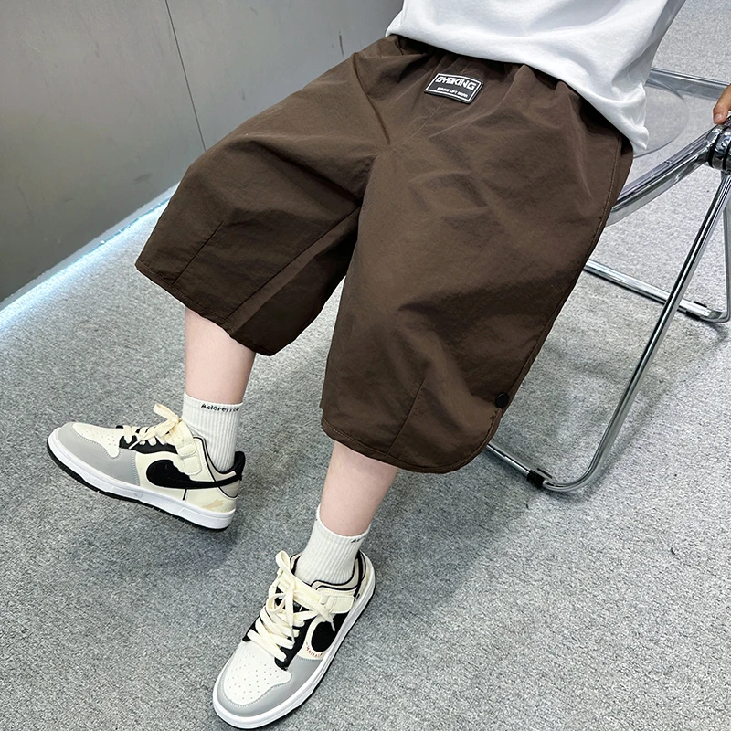 男童薄款中裤2025夏季新款中大童休闲宽松短裤洋气过膝五分裤速干