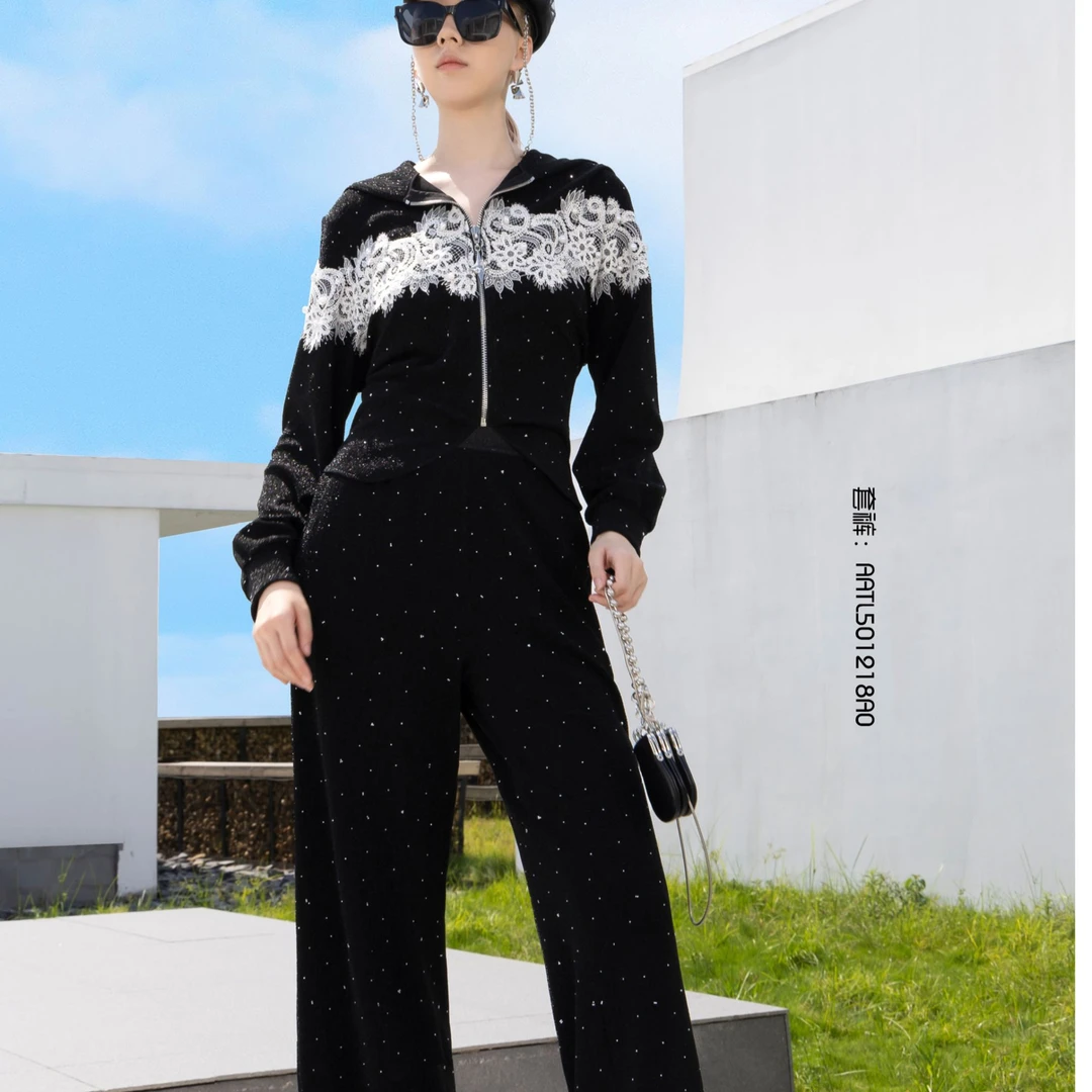 BAISI/百丝套装AATL501218A0黑色时尚长袖显瘦设计师