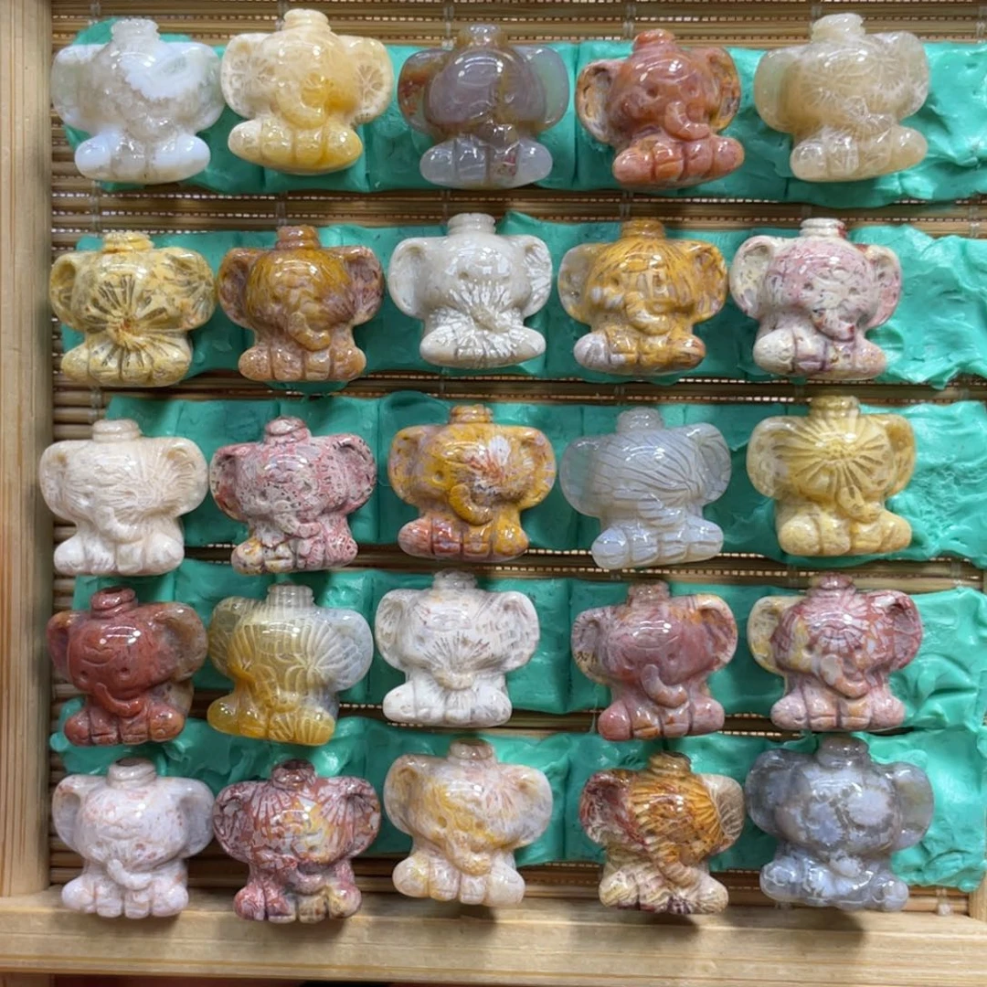 硅化玉未镶嵌颈饰小象40米1个