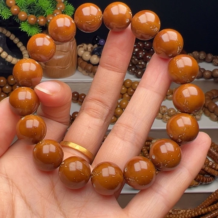 手串紫金鼠卡13.5半实心光珠 福利款