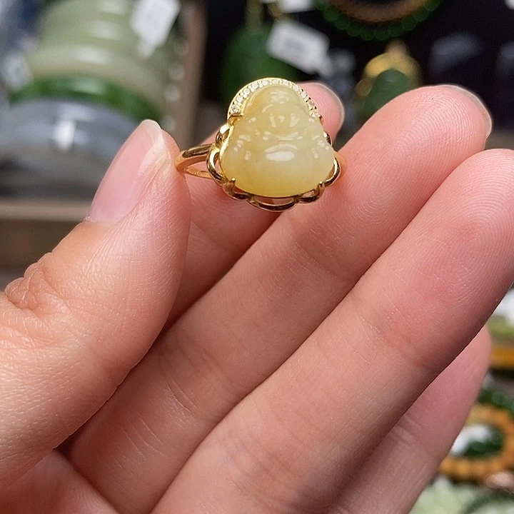 和田玉银S925镶嵌戒指