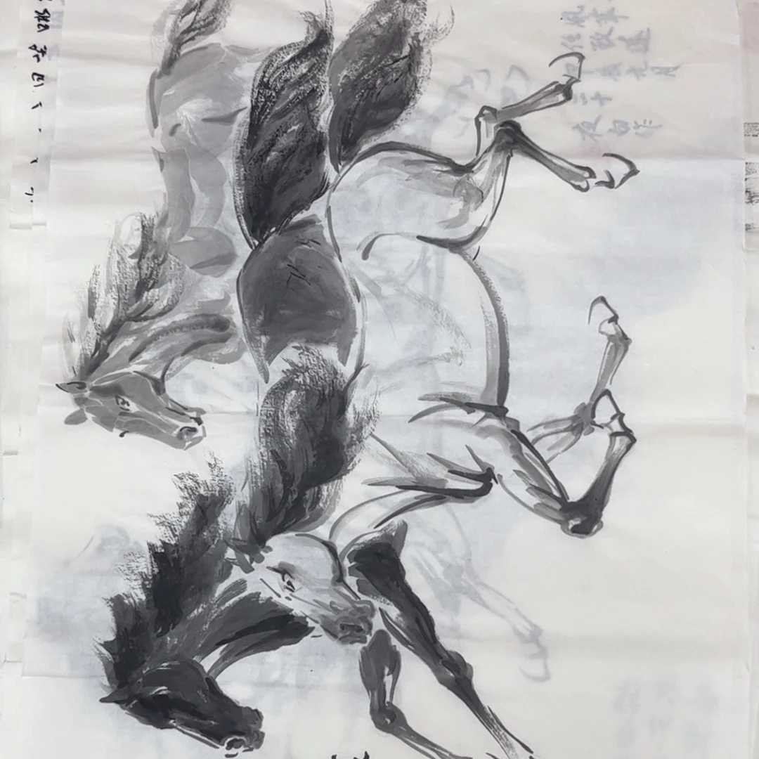 国画四尺三开花鸟m