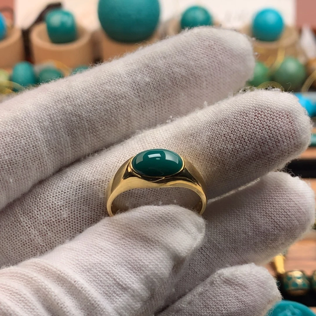 绿松石18K金镶嵌绿松石