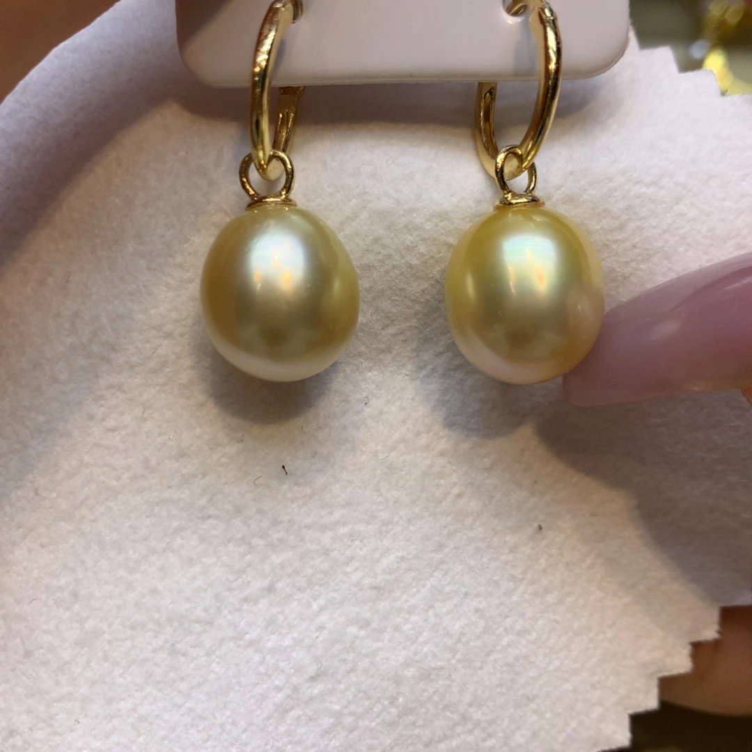 银S925镶嵌耳饰海水珍珠