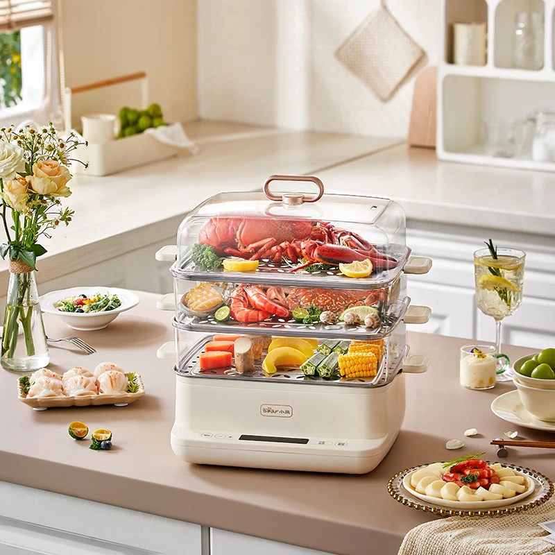 Bear/小熊三层小型多功能电蒸锅不锈钢家用多层大容量蒸馒头包子