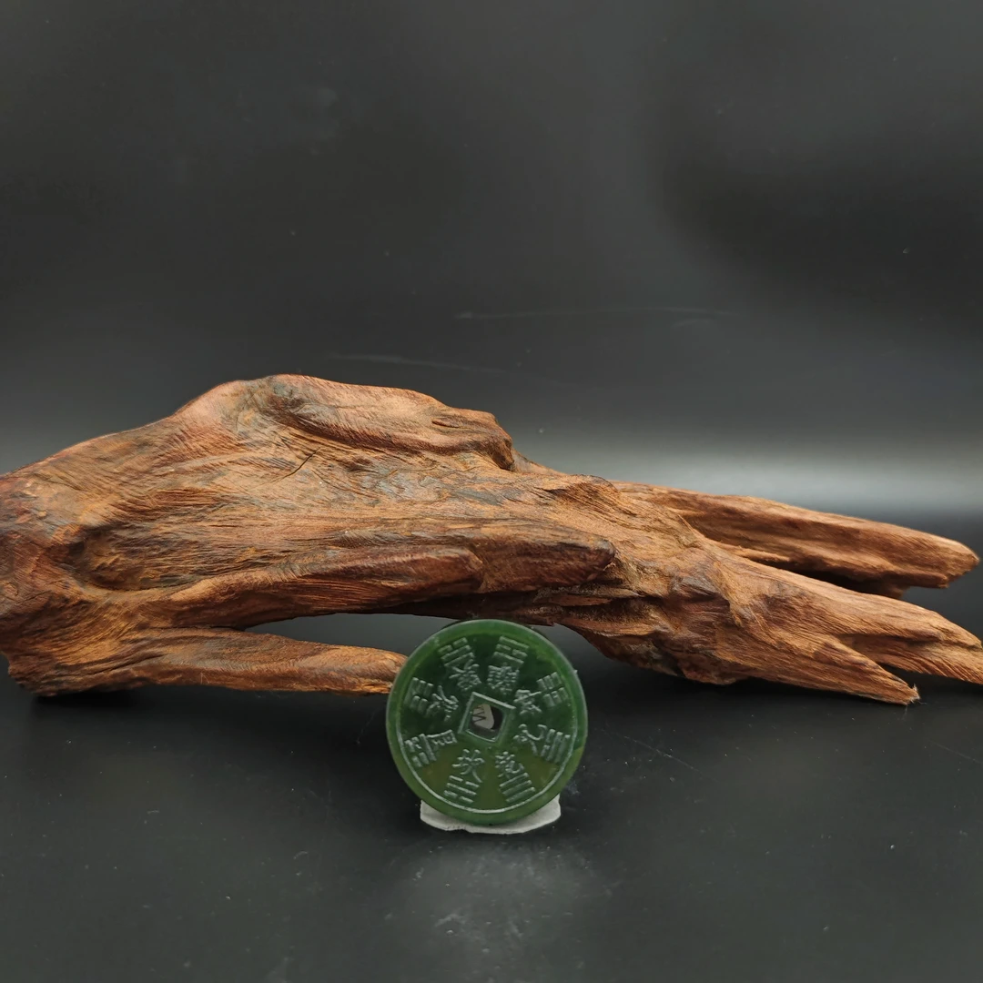 Q和田玉山鬼花钱吊坠0275