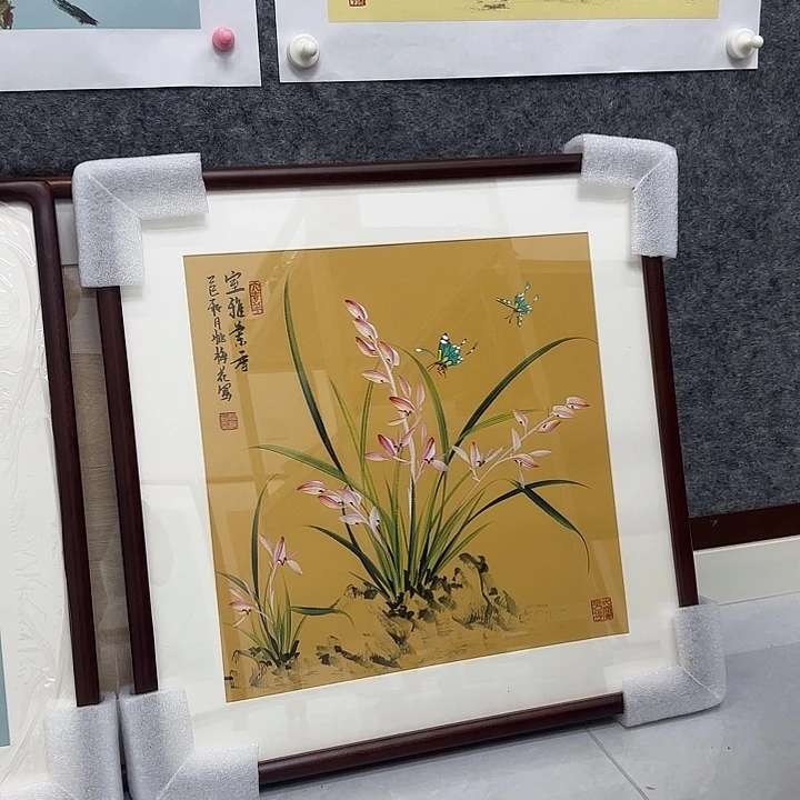 国画国画立体兰花
