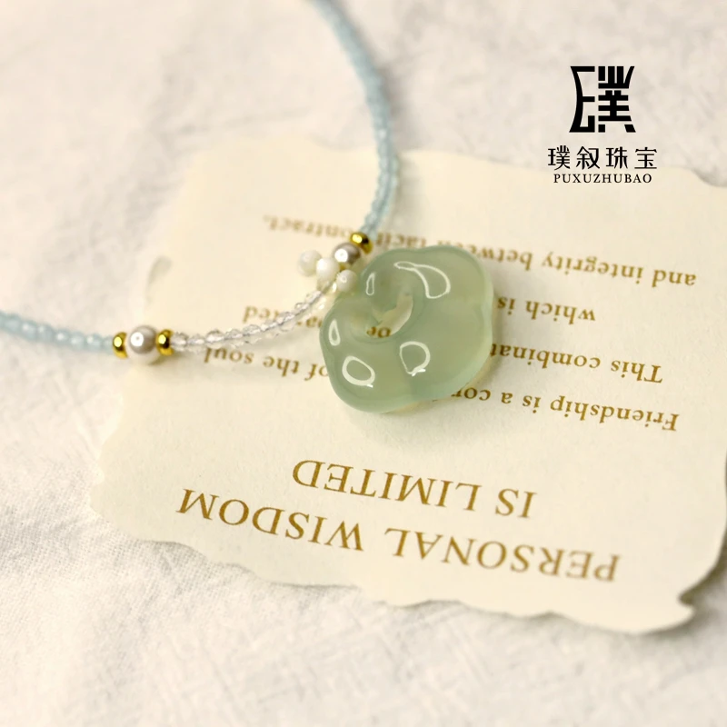 凝碧色璎珞屁桃款手工原创气质百搭时尚复古简约多样性发其一