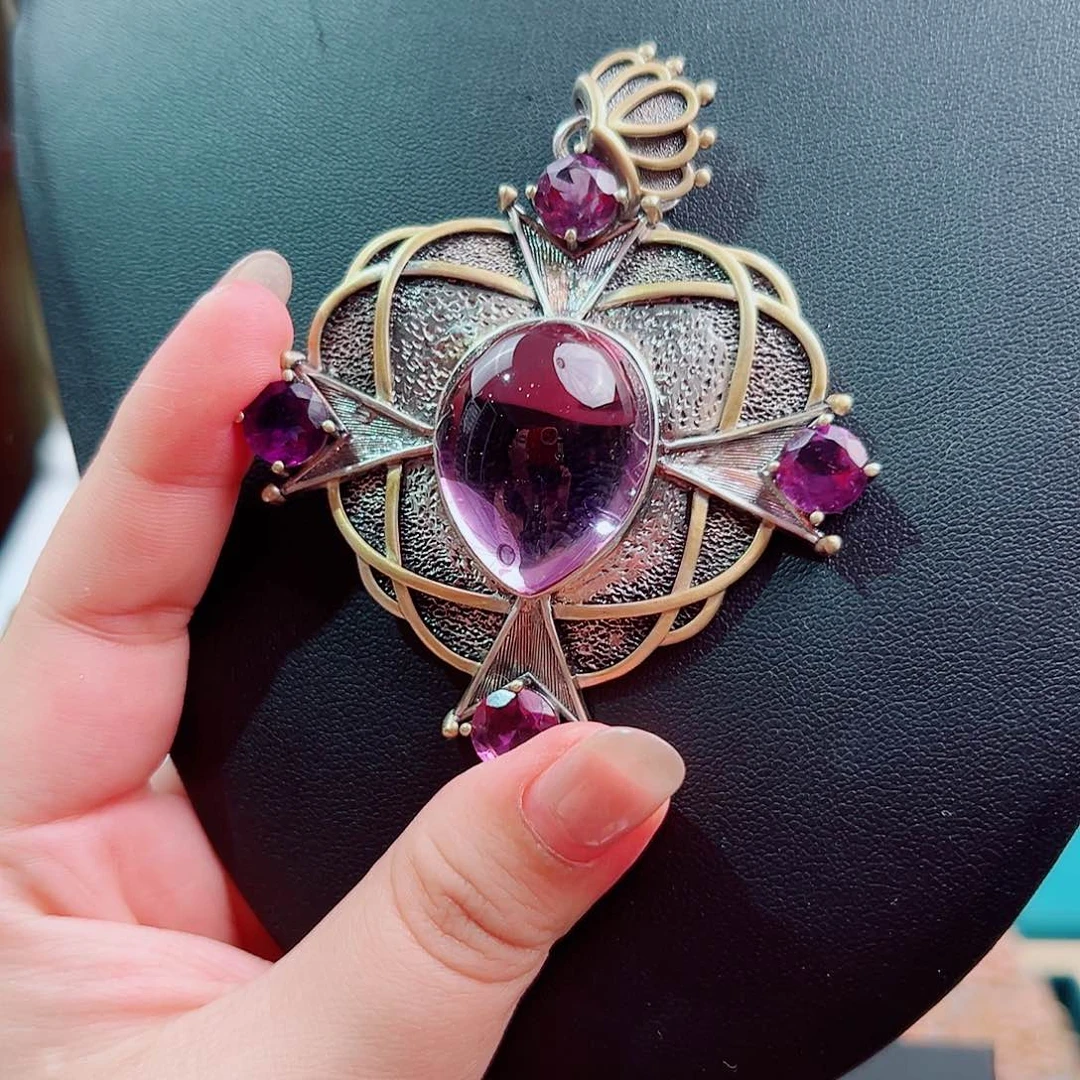 银S925镶嵌颈饰水晶国风