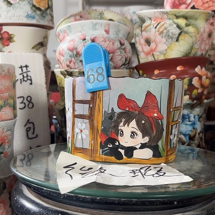 @***台景德镇手绘花盆满38包邮偏远地区除外