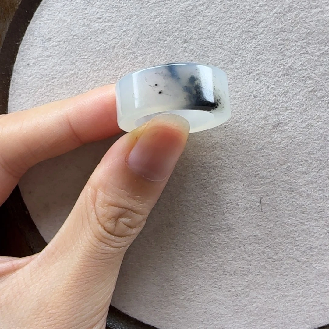 蛇纹石玉未镶嵌戒指18码