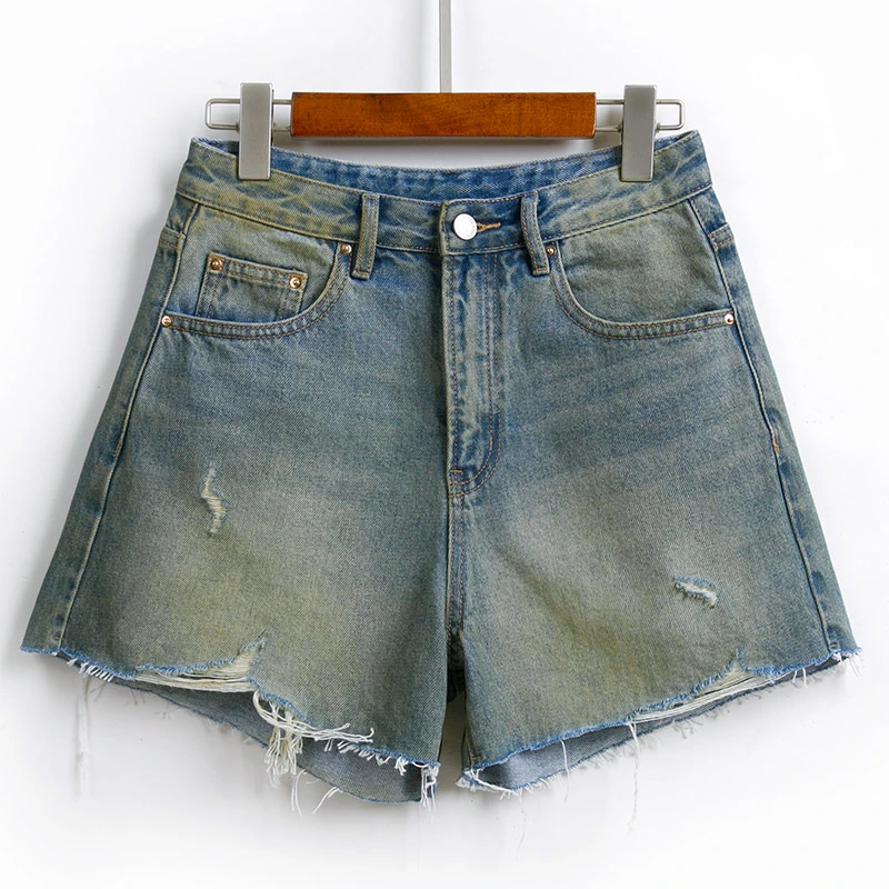 RAIN▪CUN未蓝丨复古高腰 宽松薄款舒适显瘦时尚三分牛仔短裤10931