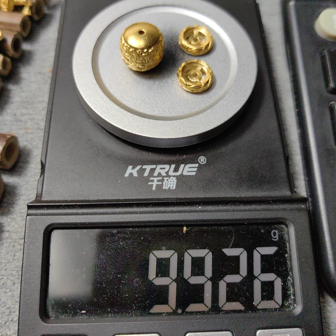 足金999饕餮金珠卡环黄金文玩配饰