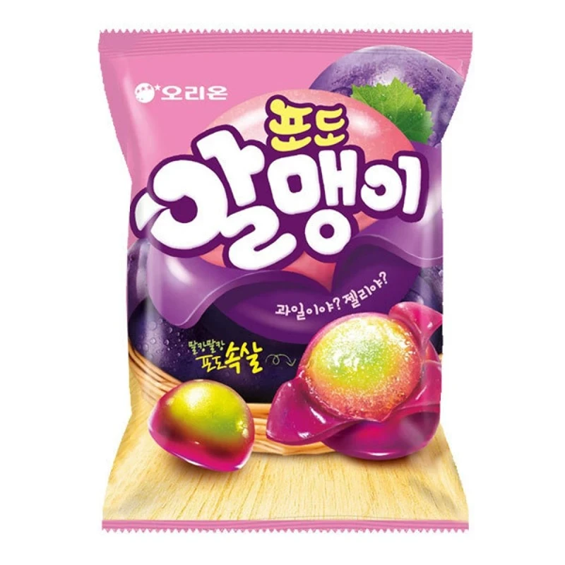 韩国进口零食好丽友软糖青葡萄水果味夹心网红爆浆QQ糖糖果(3包）