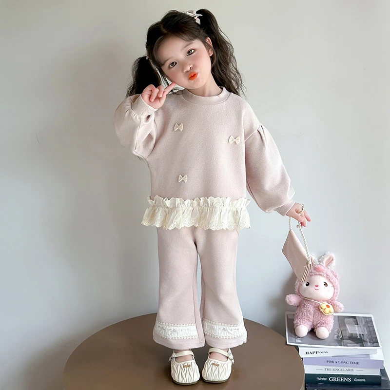 女童套装秋装2025新款洋气时髦儿童女宝卫衣裤子春秋季女小童衣服