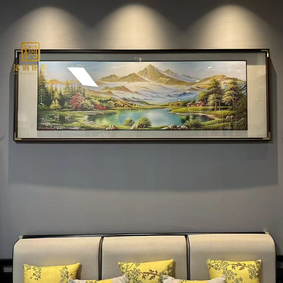 【新款金山聚宝盆】铜雕画沙发背景墙挂画入户墙高端壁画走廊装饰画