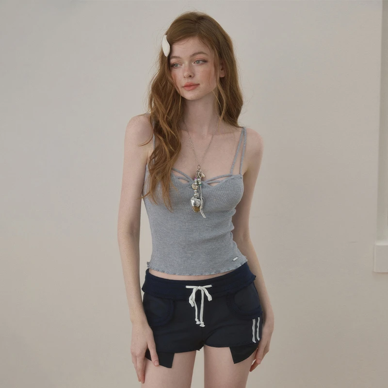 【12.23新品】wooha吾哈2025春季新款原创辣妹闪片弹力吊带