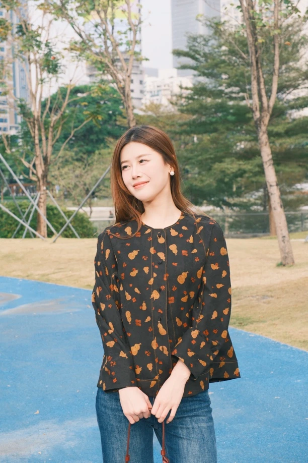 QIANYUE｜春夏新中式国风香云纱真丝衬衫复古圆领上衣