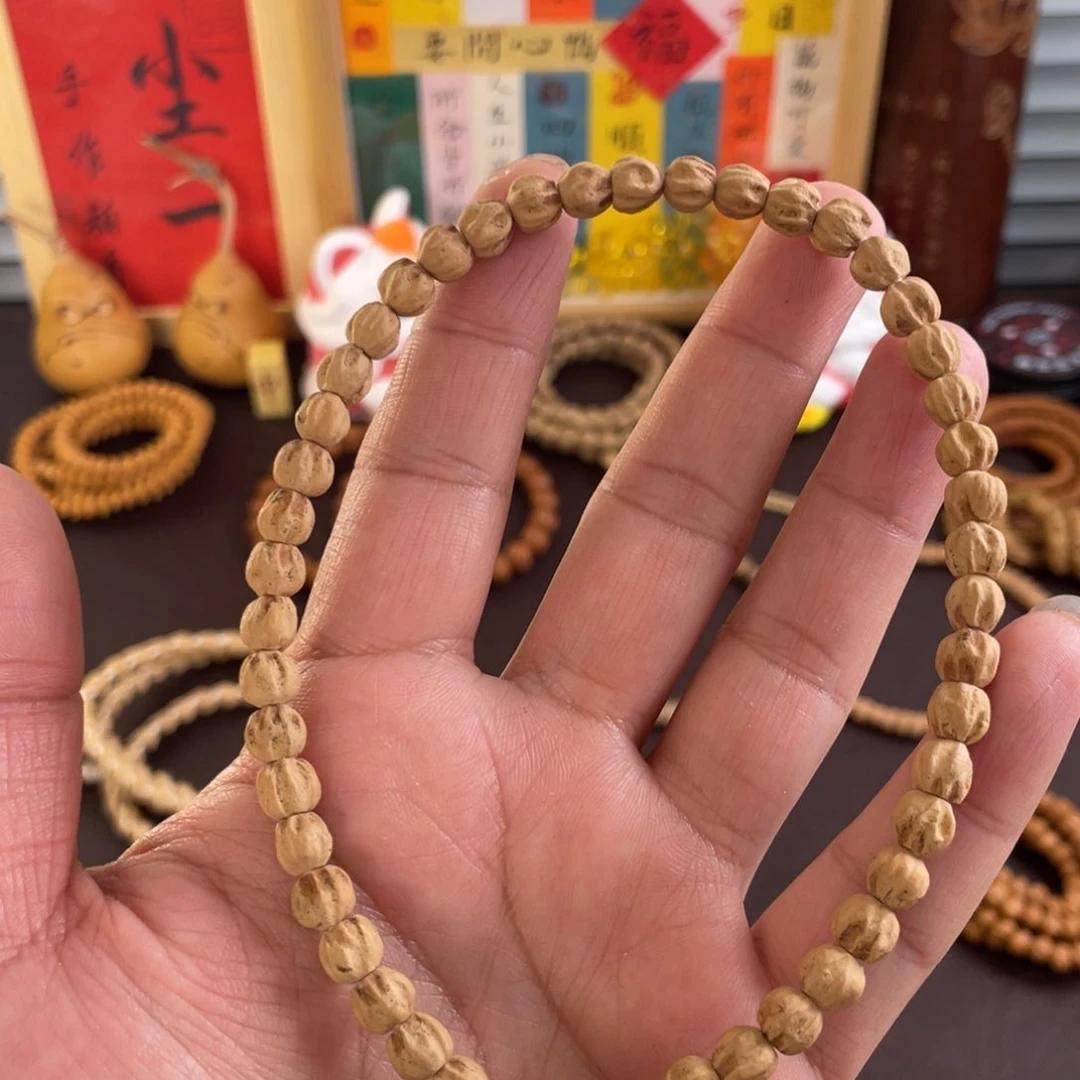 柏香籽/百香籽吊坠原桩微切莲花鬼 奶油皮保热