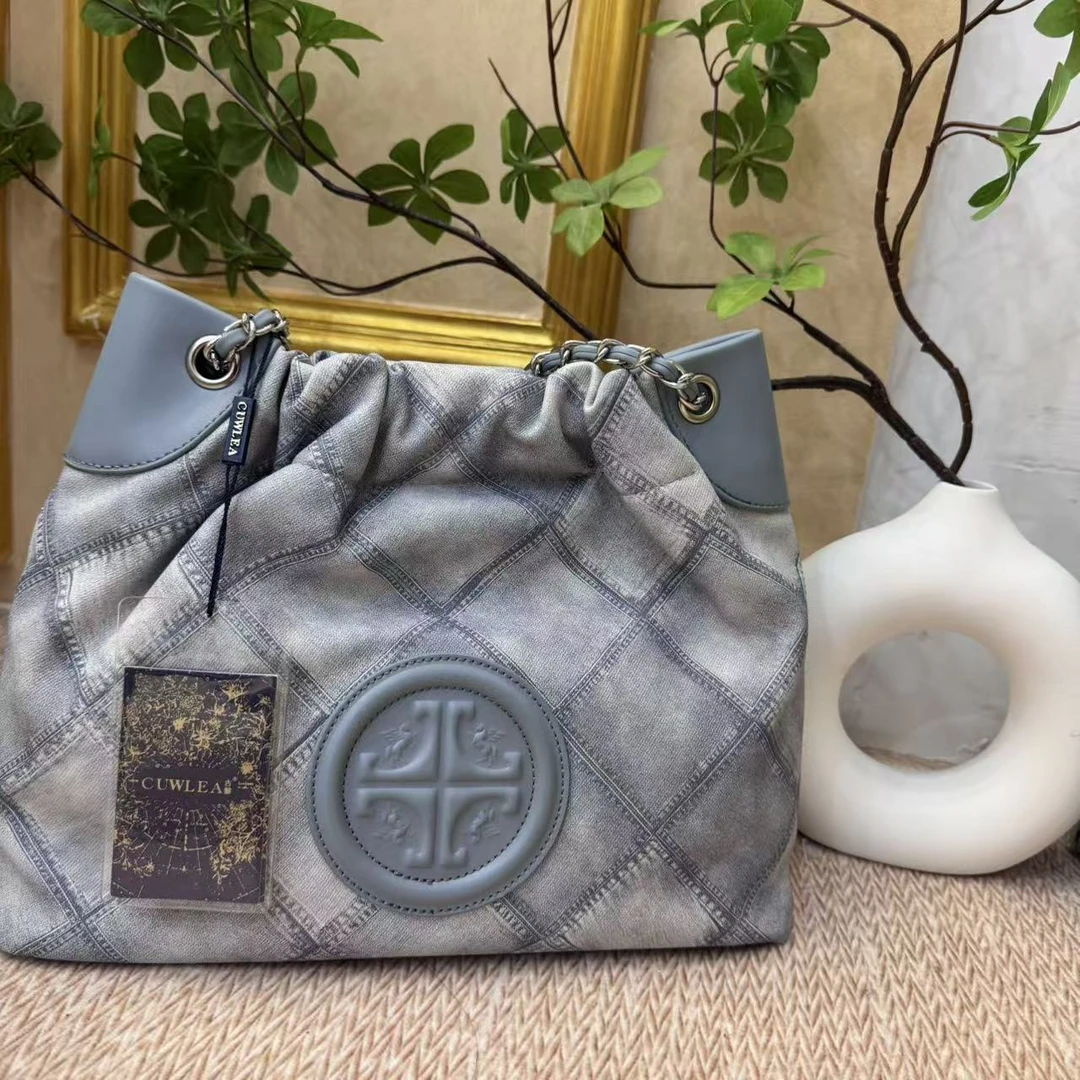 【欣欣专属】垃圾包格子云朵菱格斜挎包蓝色肩包港风